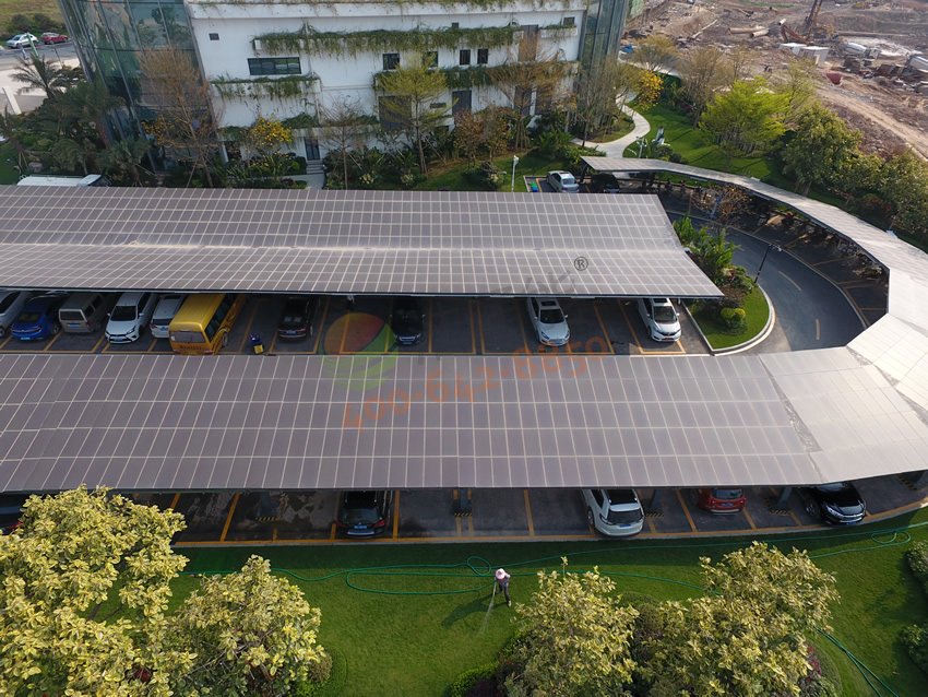 惠州碧桂圓潼湖科技小鎮產業發展中心205.56KW太陽能光伏發電項目-車棚圖